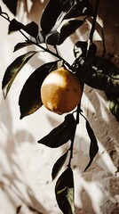 A lemon tree, close-up photography, Mediterranean summer aesthetic