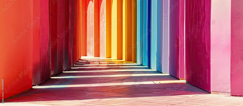 Leinwandbilder Trendy colors create a modern background design with copy space image versatility.