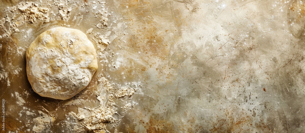 Poster metal background with copy space image for making pizza dough.