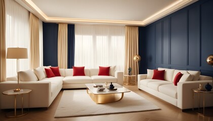 Fototapeta premium Photo interior modern design room 3d illustration