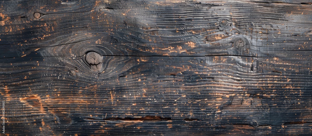 Poster Background surface with an old natural pattern on dark wood texture, suitable for a copy space image.