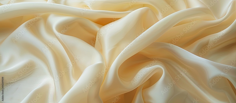 Poster close-up of a lovely cloth background with a cream color, perfect for adding copy space image within