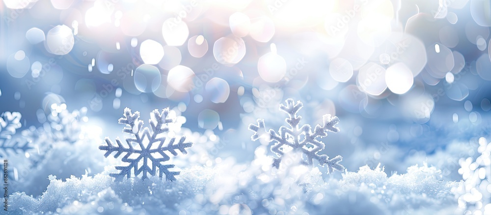 Aufkleber abstract christmas background with snowflakes, ideal as a copy space image.