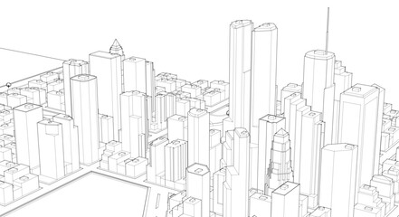 big modern city 3d illustration