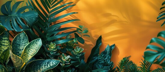 Capture the natural beauty of the original plants in the copy space image.