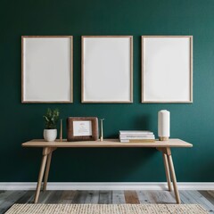 Frame and poster mockup, for showcasing artwork or designs. Set against a minimalist background, perfect for posters and wall art