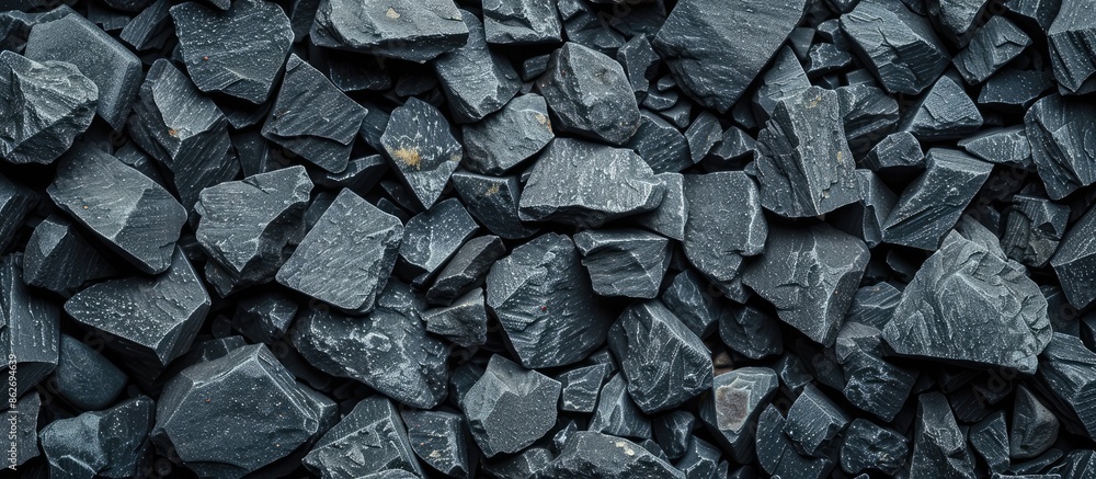Poster Gravel wrote letters on a gray background in an image with copy space.