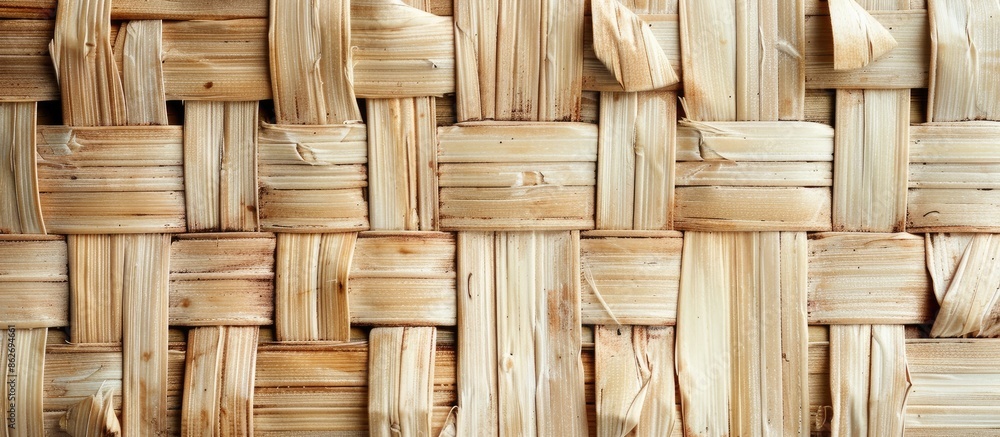 Poster white background with a bamboo woven basket texture, including space for additional images.