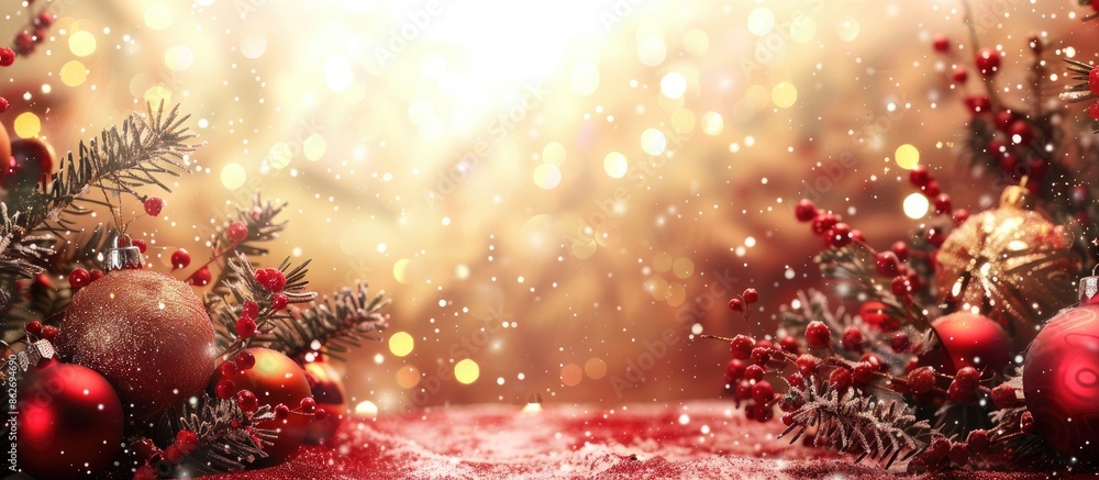 Poster a festive backdrop with a christmas theme and plenty of space for adding text or images - a classic 