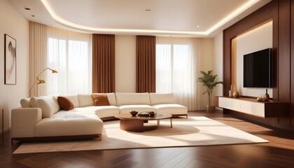 Fototapeta premium Photo interior modern design room 3d illustration