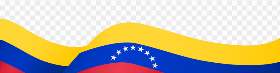 Venezuela flag wave isolated on png or transparent background vector illustration. 