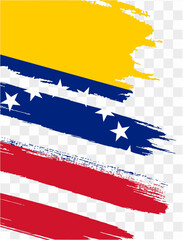 Venezuela flag brush paint textured isolated  on png or transparent background. vector illustration 