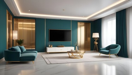 Photo interior modern design room 3d illustration