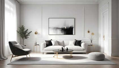 Photo interior modern design room 3d illustration