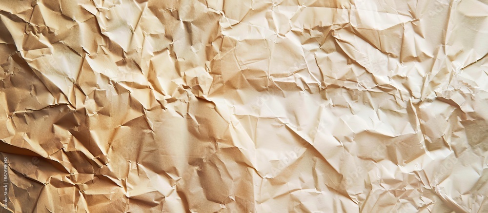 Poster Natural crumpled paper texture with copy space image.