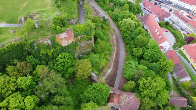 Cliffside Trail Leading to Gussing Castle on Hillside in Austria