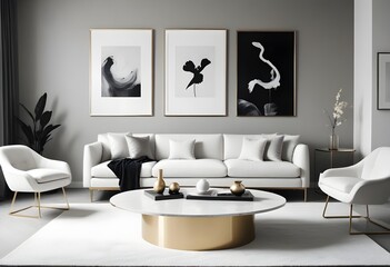 Photo interior modern design room 3d illustration