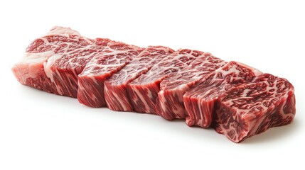 Wagyu beef steak, premium and fatty, perfectly centered and isolated, available as a PNG for luxury dining or high end meat promotions