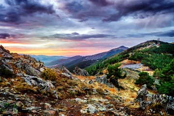 Dawn at Puebla port and Sierra Norte.