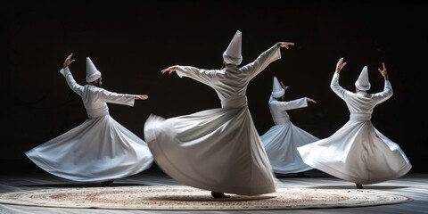 Whirling Dervishes Performing Sema Ceremony in Turkey