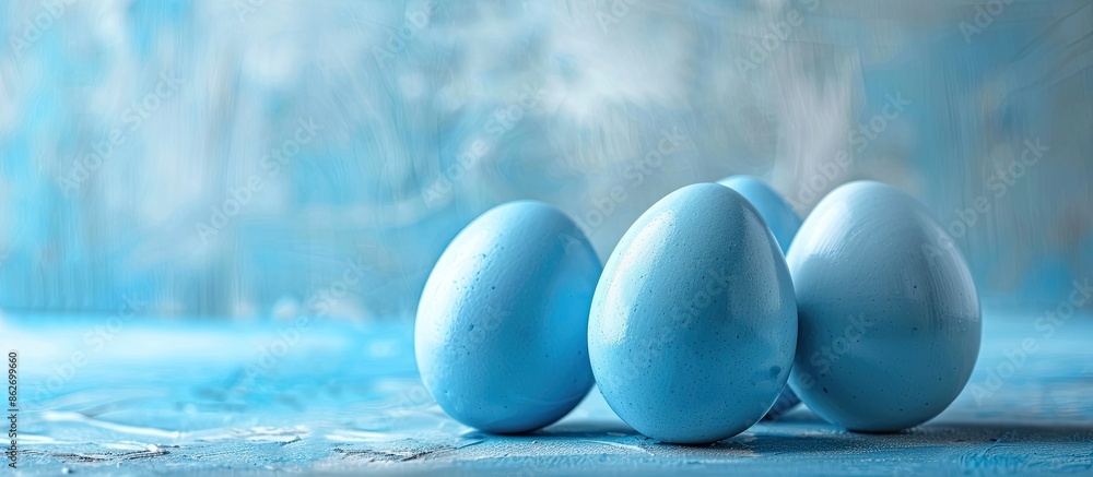 Aufkleber set of blue easter eggs with copy space image.