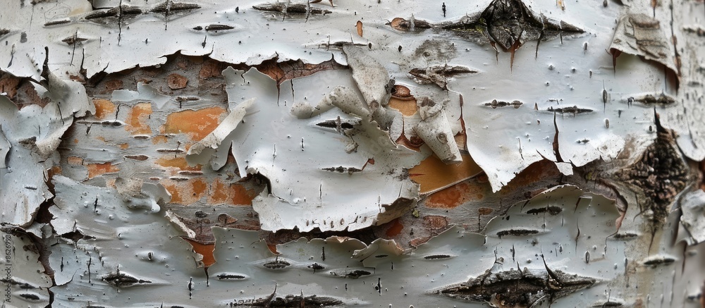 Poster the aged, robust russian birch's bark makes a dramatic backdrop for a copy space image.