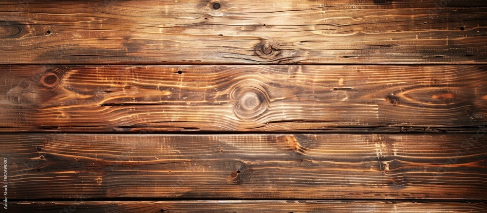 Poster Empty wooden table from a top view angle with copy space image.