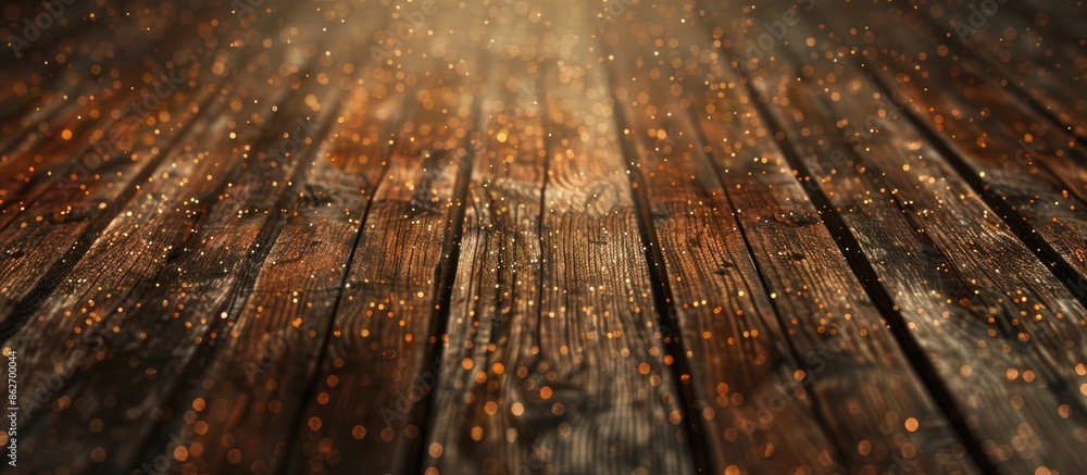 Fototapete brown wood texture with dust particles, creating an abstract wood plank background with copy space i