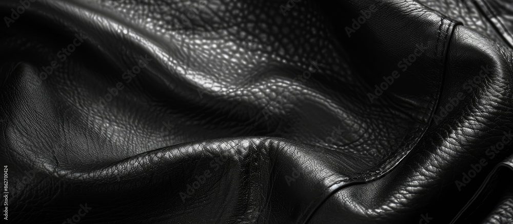 Poster the black leather's texture is visible in the copy space image.