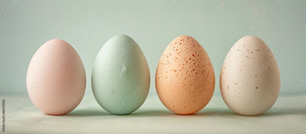 Poster Select the perfect eggs by comparing four different colored chicken eggs with a copy space image for text.