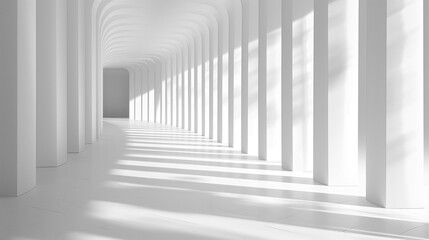 Light and shadow inside an abstract building