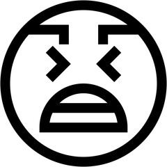 Obraz premium Vector Icon Anguish, emoji, emotion, smiley, feelings