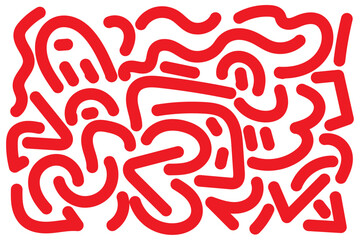Indonesia Independence Day Celebration Abstract Doodle Background Landscape with Red color for your graphic resource