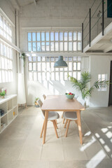 Industrial loft dinning room. High quality photo