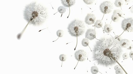 Dandelion Seeds Floating in the Wind