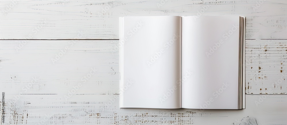 Poster white background with a blank brochure for design purposes. copy space image.