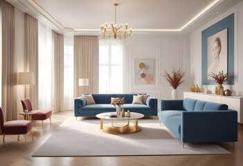 Fototapeta premium Photo interior modern design room 3d illustration