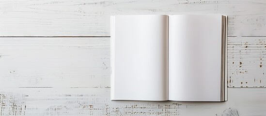 White background with a blank brochure for design purposes. Copy space image.