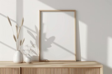 Blank framed photo mockup beverage drink milk.