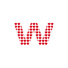 Letter W Pattern Love Abstract Creative Icon Business Logo
