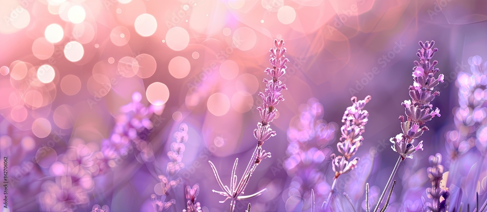 Leinwandbilder nature-inspired abstract bokeh background with a lavender hue ideal for copy space image.