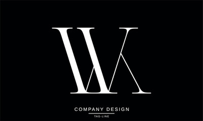 WK, KW Abstract Letters Logo Monogram Design Icon Font Vector
