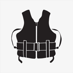 Life jacket icon silhouette vector on a White Background