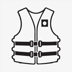 Life jacket icon silhouette vector on a White Background