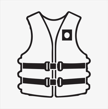 recommend clip art: Life jacket icon silhouette vector on a White Background