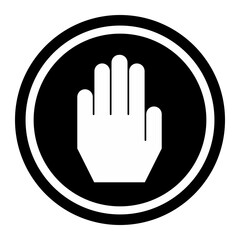 stop hand sign, no entry icon