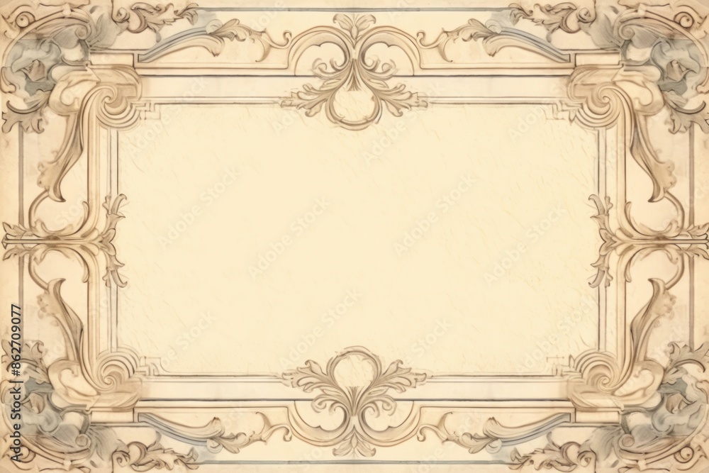 Wall mural Vintage elegant ornament frame textured painting pattern.