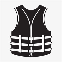 Life jacket icon silhouette vector on a White Background