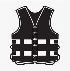 Life jacket icon silhouette vector on a White Background