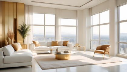 Fototapeta premium Photo interior modern design room 3d illustration